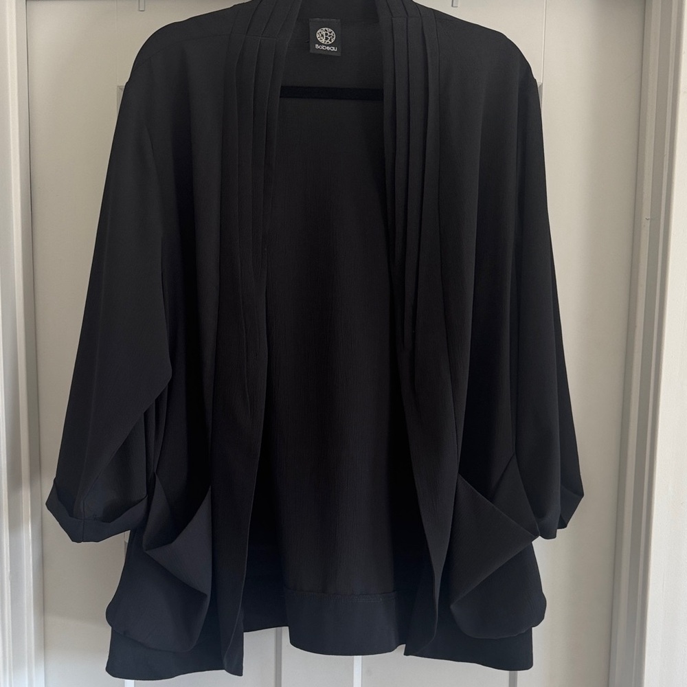 Bobeau Black Women's Poncho Sweater